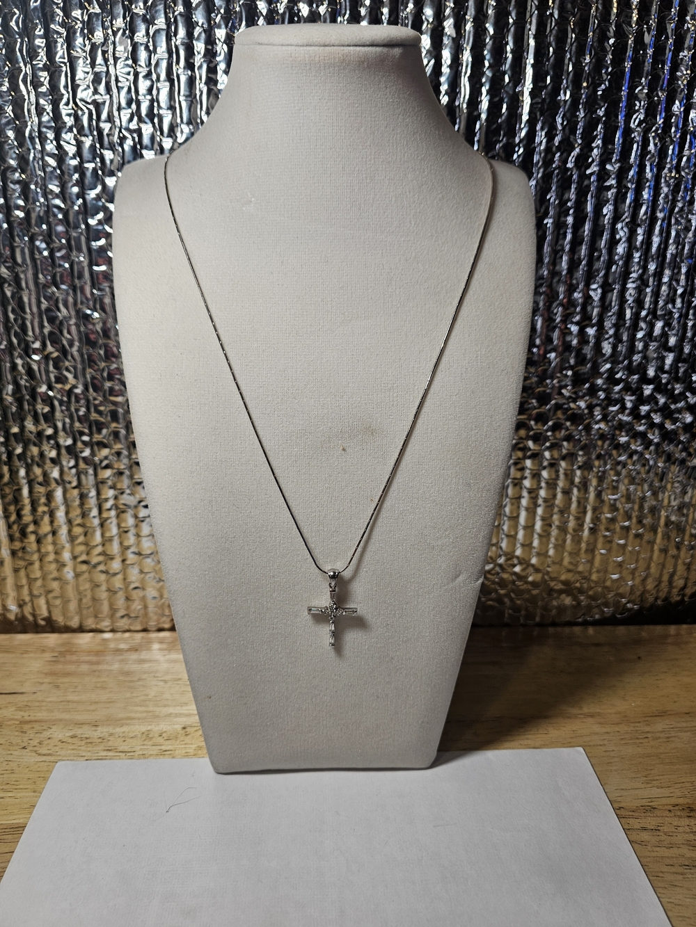 Sterling Silver 925 Cross Pendant Necklace - 21"